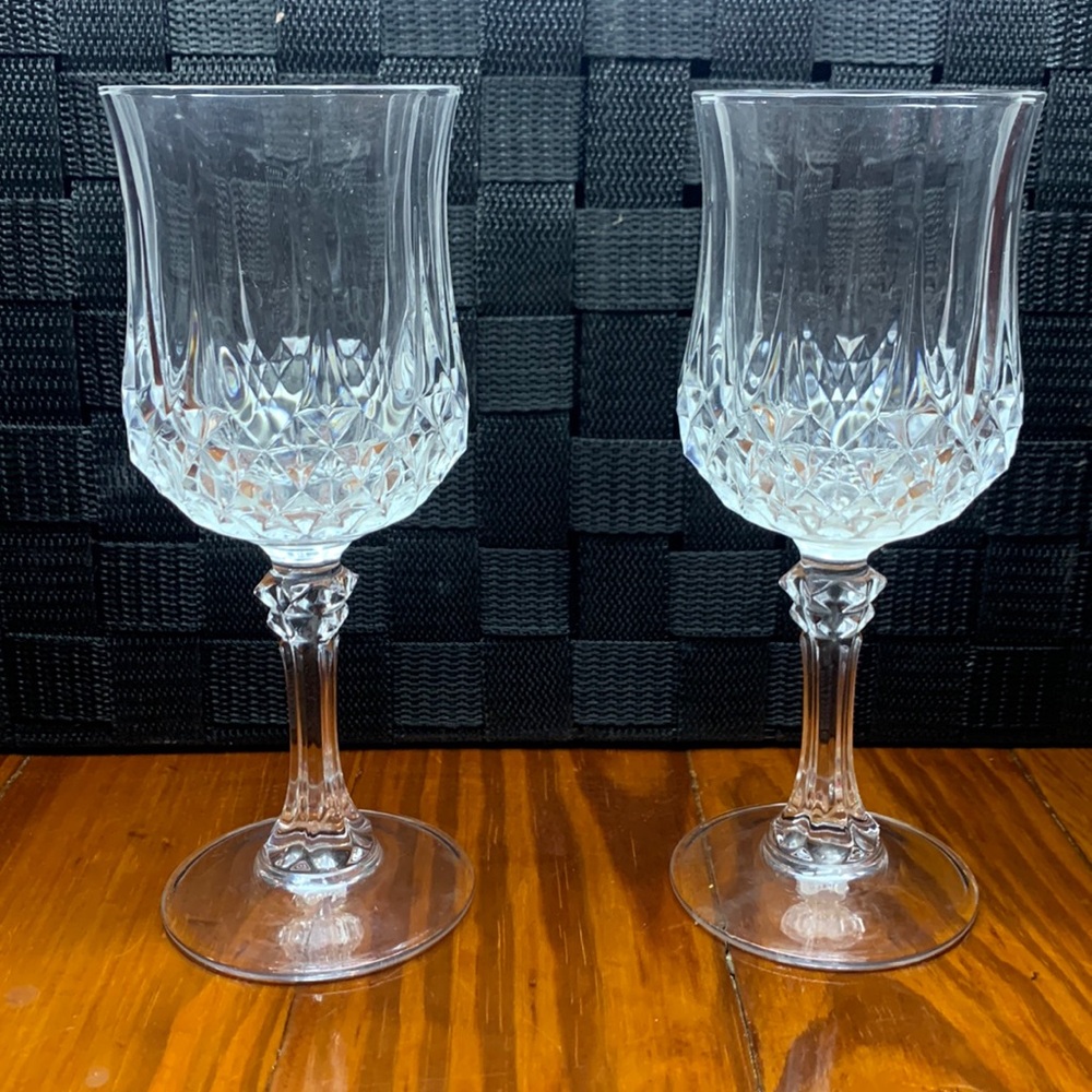 Crystal D'Arques Longchamp Wine Set of 2